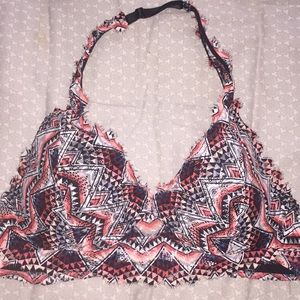 VS PINK Orange, Black, and White Lacey Bralette